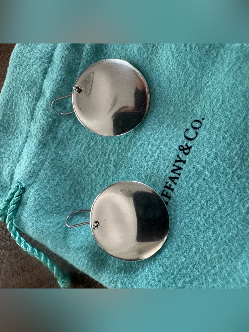 Tiffany & Co. Elsa Peretti Round Disc Drop Earrings